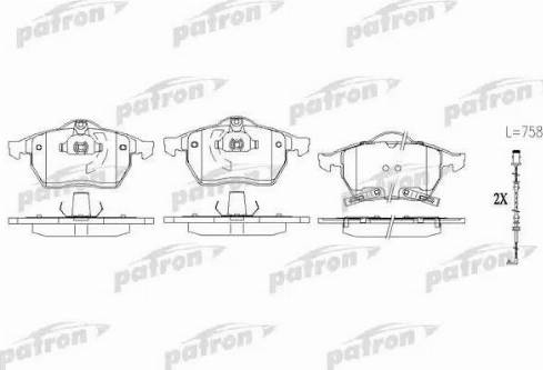 Patron PBP1535 - Тормозные колодки, дисковые, комплект unicars.by