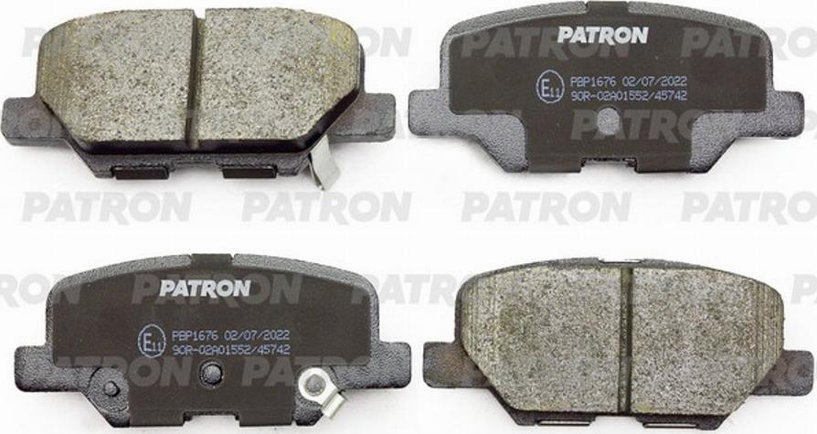 Patron PBP1676 - Тормозные колодки, дисковые, комплект unicars.by