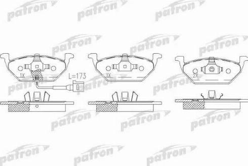 Patron PBP1398 - Тормозные колодки, дисковые, комплект unicars.by