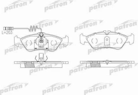 Patron PBP1045 - Тормозные колодки, дисковые, комплект unicars.by