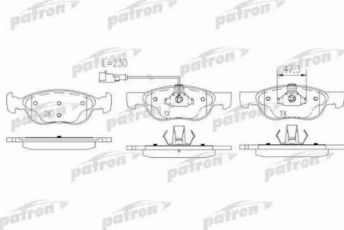 Patron PBP1137 - Тормозные колодки, дисковые, комплект unicars.by