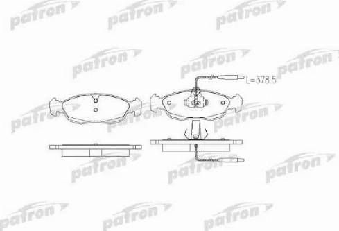 Patron PBP1168 - Тормозные колодки, дисковые, комплект unicars.by