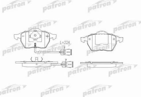 Patron PBP590 - Тормозные колодки, дисковые, комплект unicars.by