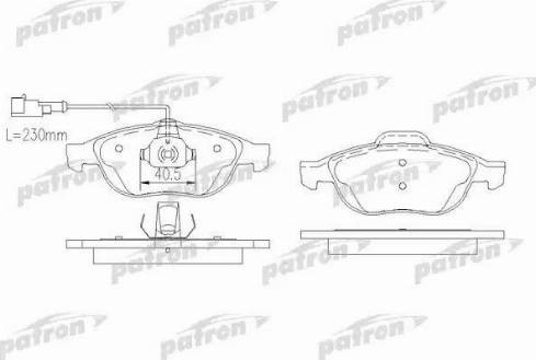 Patron PBP1134 - Тормозные колодки, дисковые, комплект unicars.by