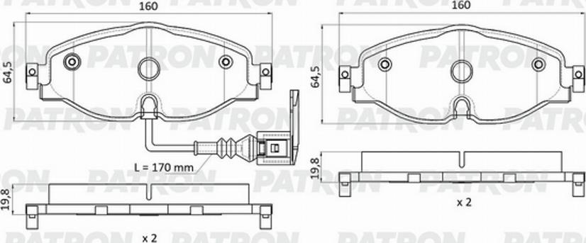 Patron PBP1307 - Тормозные колодки, дисковые, комплект unicars.by