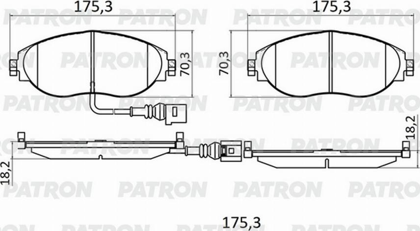 Patron PBP130 - Тормозные колодки, дисковые, комплект unicars.by