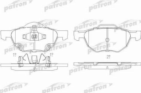 Patron PBP1704 - Тормозные колодки, дисковые, комплект unicars.by