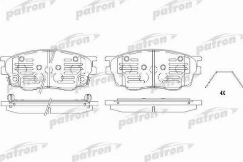 Patron PBP1707 - Тормозные колодки, дисковые, комплект unicars.by