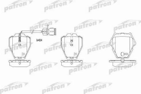 Patron PBP1710 - Тормозные колодки, дисковые, комплект unicars.by