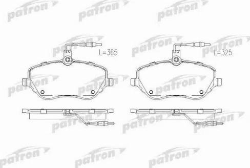 Patron PBP1726 - Тормозные колодки, дисковые, комплект unicars.by