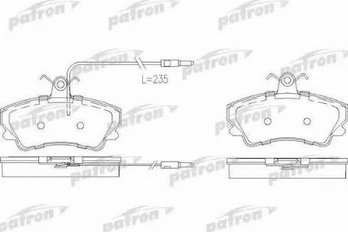 Patron PBP880 - Тормозные колодки, дисковые, комплект unicars.by