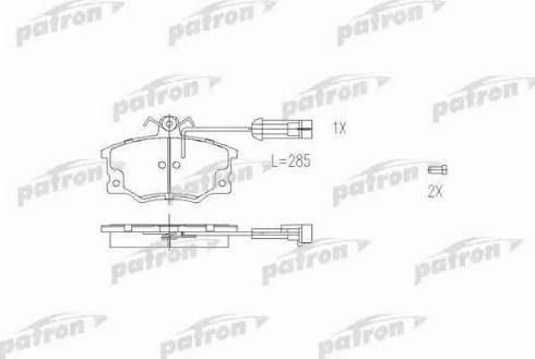 Patron PBP370 - Тормозные колодки, дисковые, комплект unicars.by