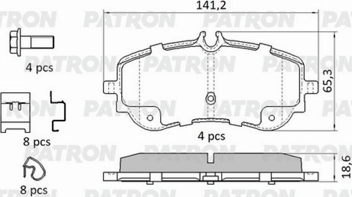 Patron PBP244 - Тормозные колодки, дисковые, комплект unicars.by