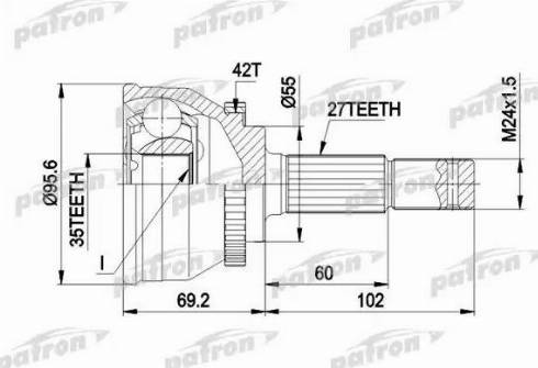 Patron PCV9094 - Шарнирный комплект, ШРУС, приводной вал unicars.by