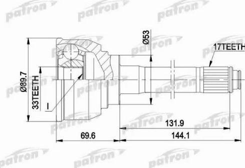 Patron PCV9007 - Шарнирный комплект, ШРУС, приводной вал unicars.by