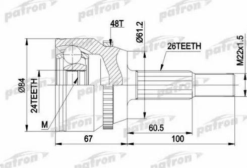 Patron PCV9791 - Шарнирный комплект, ШРУС, приводной вал unicars.by