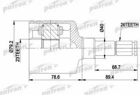 Patron PCV4014 - Шарнирный комплект, ШРУС, приводной вал unicars.by