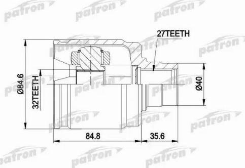 Patron PCV4016 - Шарнирный комплект, ШРУС, приводной вал unicars.by