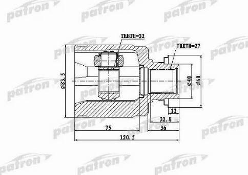 Patron PCV4013 - Шарнирный комплект, ШРУС, приводной вал unicars.by