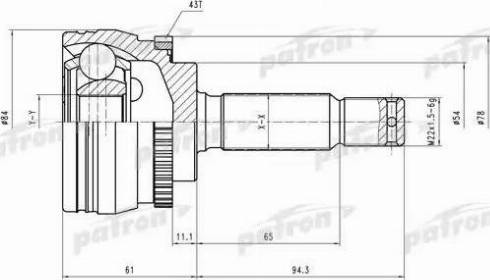 Patron PCV4324 - Шарнирный комплект, ШРУС, приводной вал unicars.by