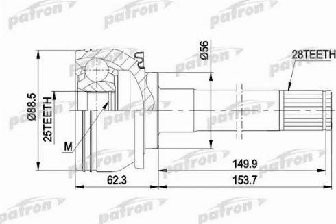 Patron PCV5007 - Шарнирный комплект, ШРУС, приводной вал unicars.by