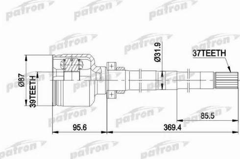 Patron PCV5016 - Шарнирный комплект, ШРУС, приводной вал unicars.by