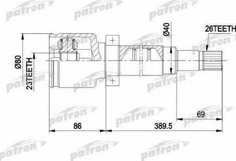 Patron PCV5011 - Шарнирный комплект, ШРУС, приводной вал unicars.by