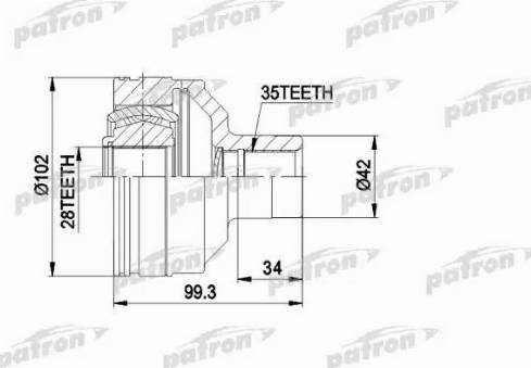 Patron PCV5013 - Шарнирный комплект, ШРУС, приводной вал unicars.by