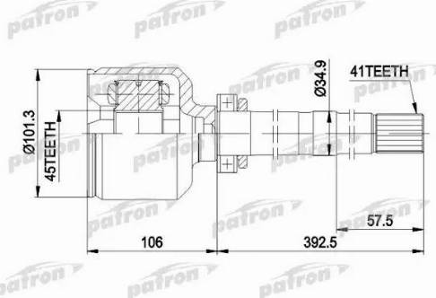 Patron PCV5012 - Шарнирный комплект, ШРУС, приводной вал unicars.by