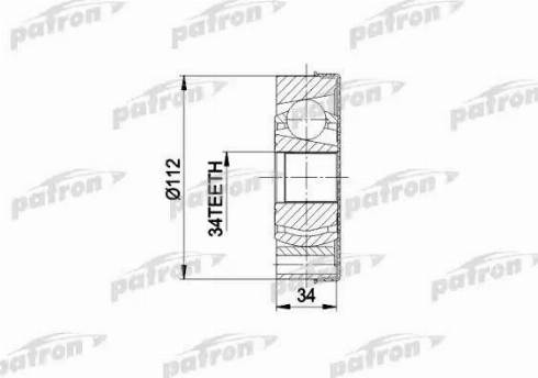 Patron PCV5034 - Шарнирный комплект, ШРУС, приводной вал unicars.by