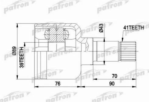 Patron PCV5020 - Шарнирный комплект, ШРУС, приводной вал unicars.by