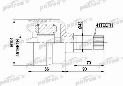 Patron PCV5021 - Шарнирный комплект, ШРУС, приводной вал unicars.by