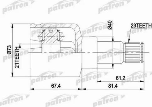 Patron PCV5023 - Шарнирный комплект, ШРУС, приводной вал unicars.by