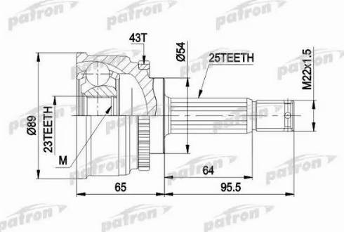 Patron PCV1491 - Шарнирный комплект, ШРУС, приводной вал unicars.by