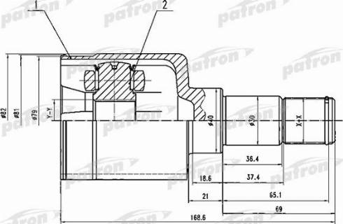 Patron PCV1493 - Шарнирный комплект, ШРУС, приводной вал unicars.by