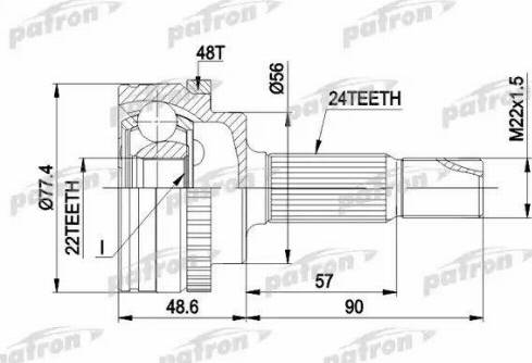 Patron PCV1447 - Шарнирный комплект, ШРУС, приводной вал unicars.by