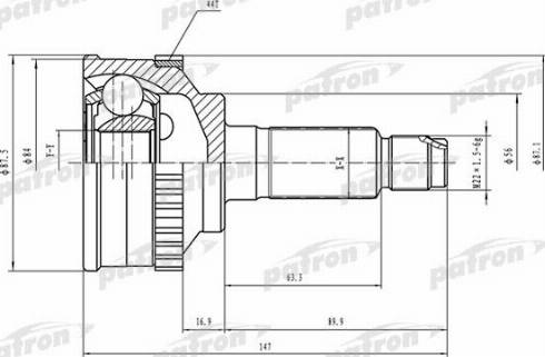 Patron PCV1464 - Шарнирный комплект, ШРУС, приводной вал unicars.by