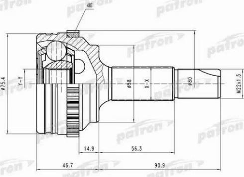 Patron PCV1460 - Шарнирный комплект, ШРУС, приводной вал unicars.by