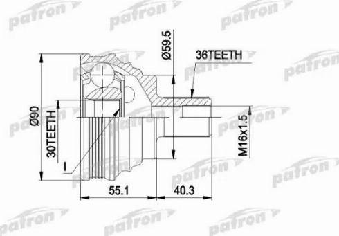 Patron PCV1467 - Шарнирный комплект, ШРУС, приводной вал unicars.by