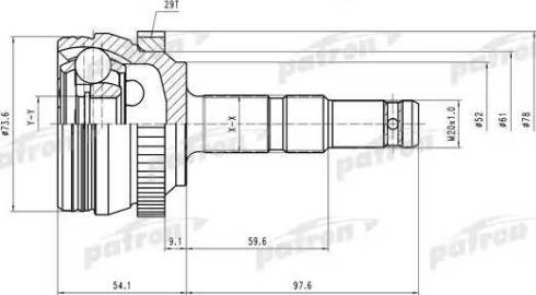 Patron PCV1400 - Шарнирный комплект, ШРУС, приводной вал unicars.by