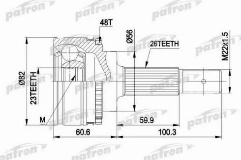 Patron PCV1483 - Шарнирный комплект, ШРУС, приводной вал unicars.by