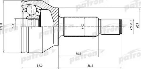 Patron PCV1429 - Шарнирный комплект, ШРУС, приводной вал unicars.by