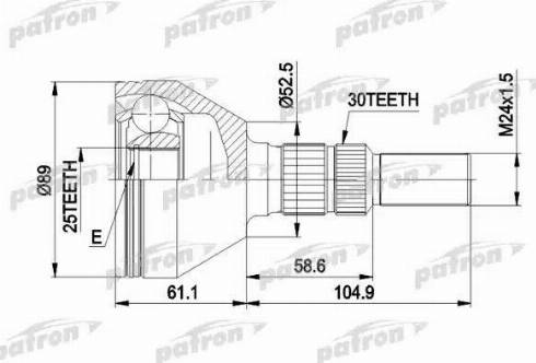 Patron PCV1420 - Шарнирный комплект, ШРУС, приводной вал unicars.by