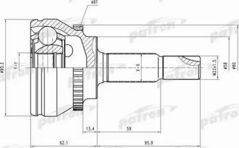 Patron PCV1544 - Шарнирный комплект, ШРУС, приводной вал unicars.by