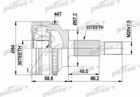 Patron PCV1542 - Шарнирный комплект, ШРУС, приводной вал unicars.by