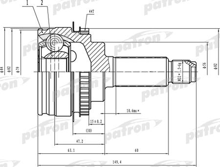 Patron PCV1554 - Шарнирный комплект, ШРУС, приводной вал unicars.by