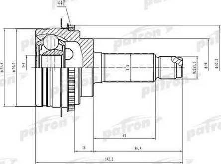 Patron PCV1551 - Шарнирный комплект, ШРУС, приводной вал unicars.by