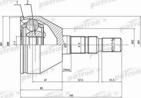 Patron PCV1505 - Шарнирный комплект, ШРУС, приводной вал unicars.by