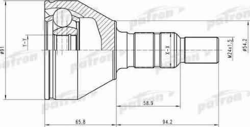 Patron PCV1506 - Шарнирный комплект, ШРУС, приводной вал unicars.by