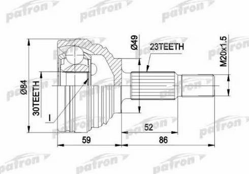 Patron PCV1501 - Шарнирный комплект, ШРУС, приводной вал unicars.by